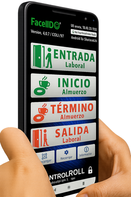 Aplicación FaceID mostrando marcación en un teléfono